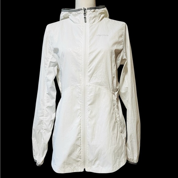 MARMOT WOMEN’S WHITE LIGHTSWEIGHT WINDBREAKER SIZE MEDIUM - Picture 1 of 13